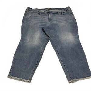 Torrid Crop Jeans Boyfriend Size W52x27L Actual Vintage Stretch Cropped